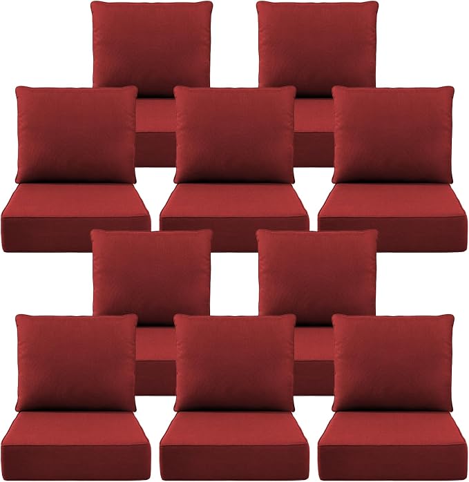 Luxury 6" Outdoor Cushions for Patio Furniture, Fade Resistant Couch Chair by Pugire