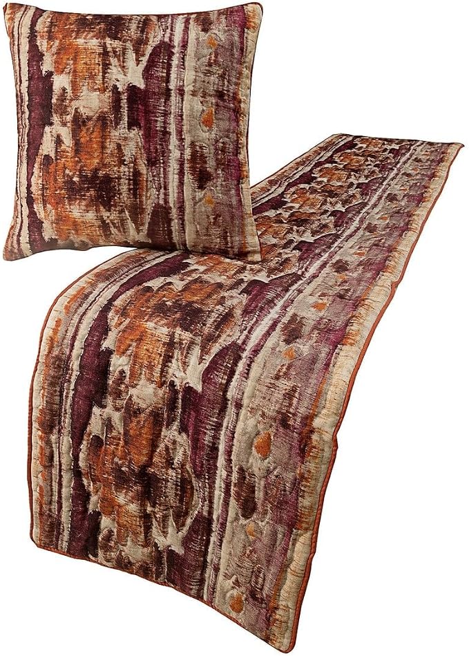 The HomeCentric King Queen Twin Pink & Orange Designer CA King 86"x18" Bed by TheHomeCentric