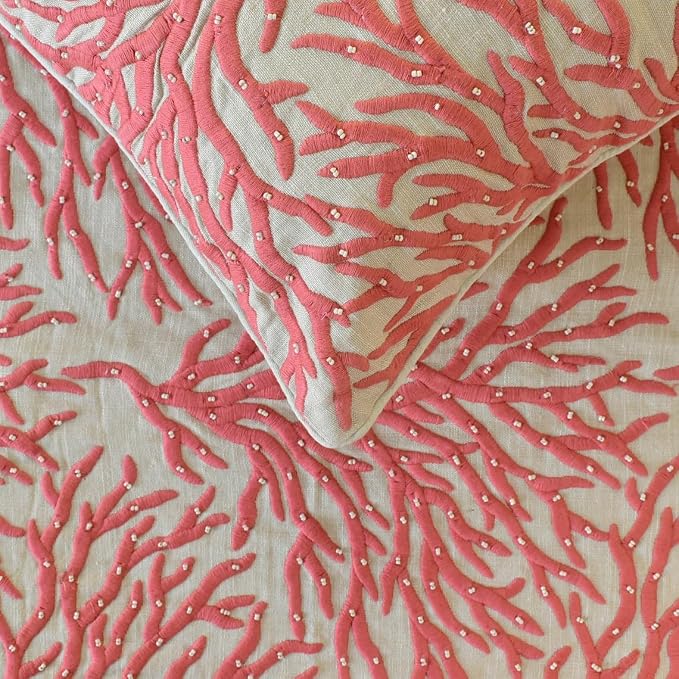 The HomeCentric King/Queen/Twin Coral, Peach & Pink Designer Queen 74"x18" Bed - Image 4