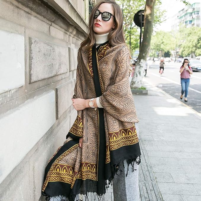 DANA XU 100% Merino Wool Pashmina Shawl - Image 7