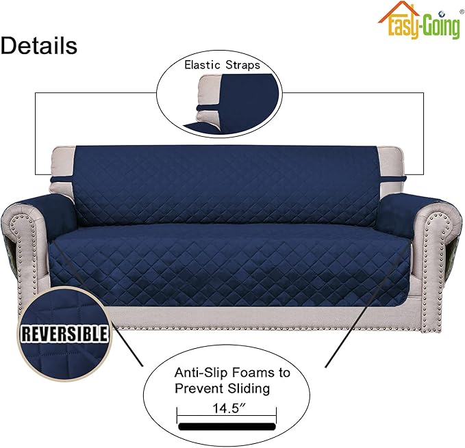 Easy-Going 4 Seater Sofa Slipcover Reversible Sofa Cover Water Resistant Couch - Image 3