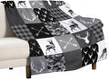 Rustic Cabin Throw Blanket, Farmhouse Grey Camouflage Deer Vintage Country by JanJCurt