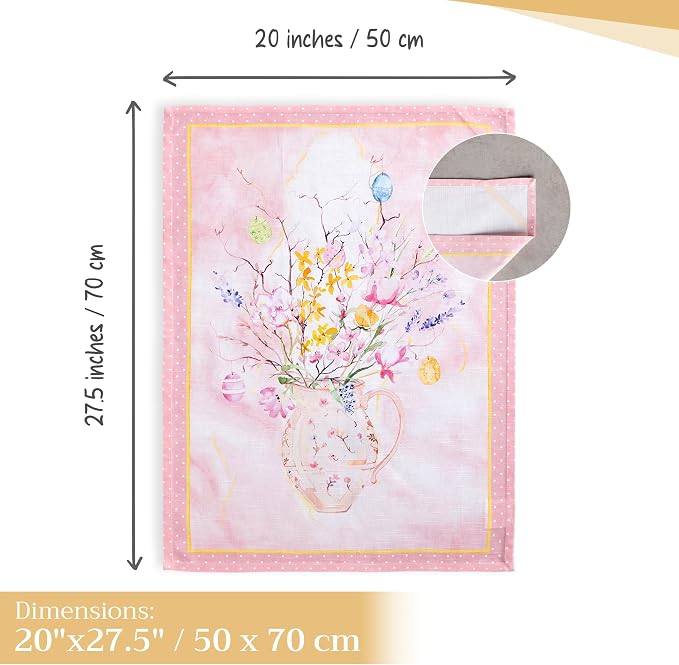 Maison d' Hermine Kitchen Towels Set of 3 100% Cotton 27.50" x 20" Reusable - Image 4