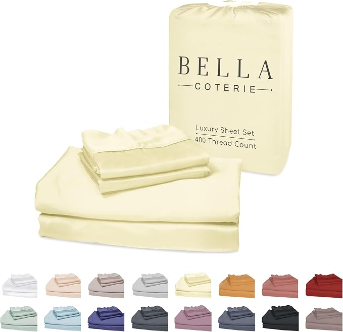 Bella Coterie Luxury Bamboo Viscose Cal King Size Sheet Set | 100% Organically by BC