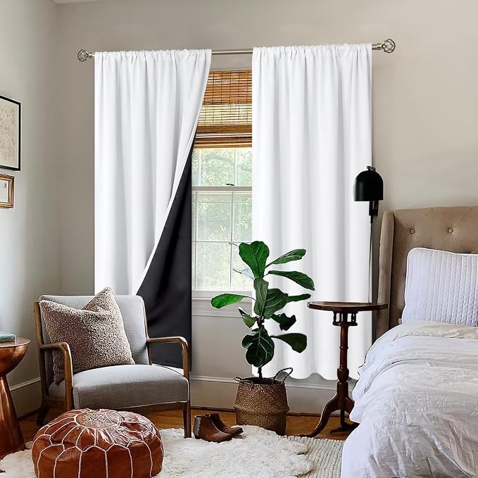 BGment White Blackout Curtains for Living Room, Thermal Insulated Full Room - Image 2
