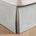 MIYE Pleated Waffle Weave Bed Skirt, Tailored Dust Ruffle 14 Inch Drop Easy Fit by MIYE