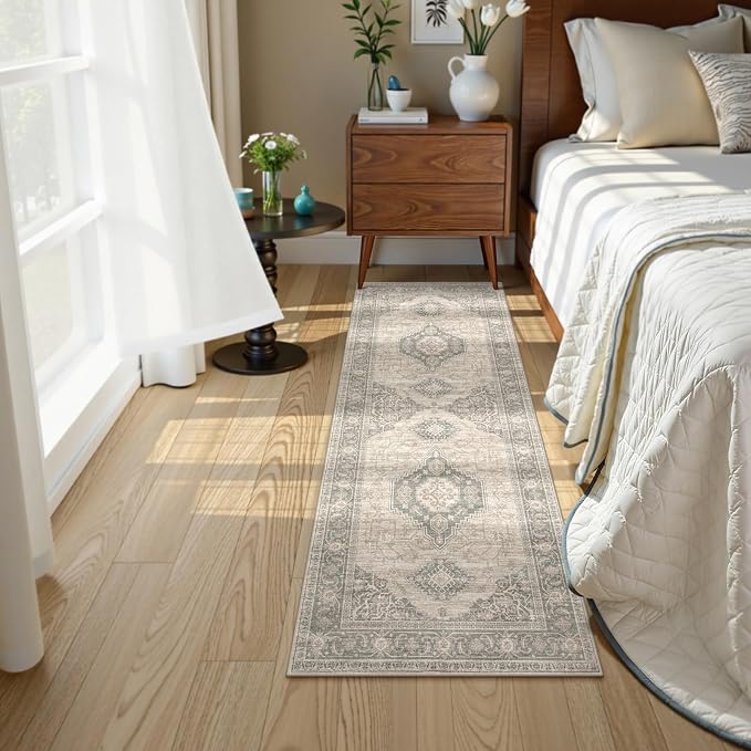 Lahome Oriental Kitchen Runner Rug Non Slip, 2x5 Washable Hallway Runner - Image 3