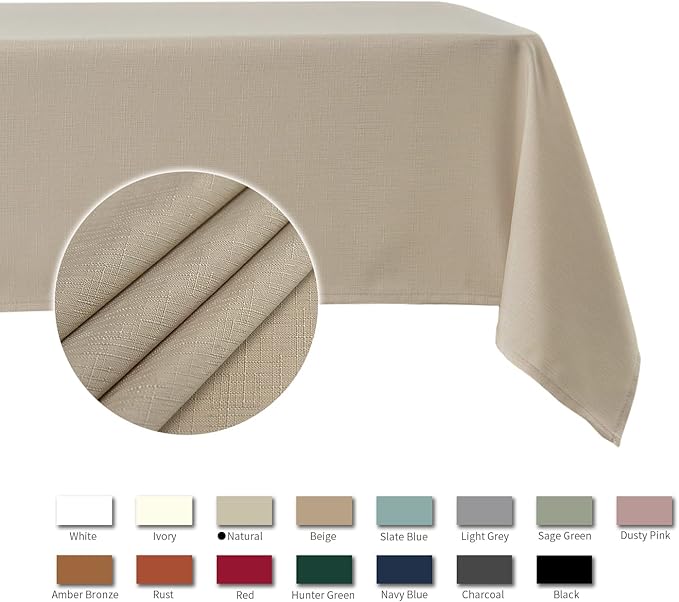 maxmill Square Tablecloth Water Resistance Antiwrinkle Spill Proof Linen - Image 4