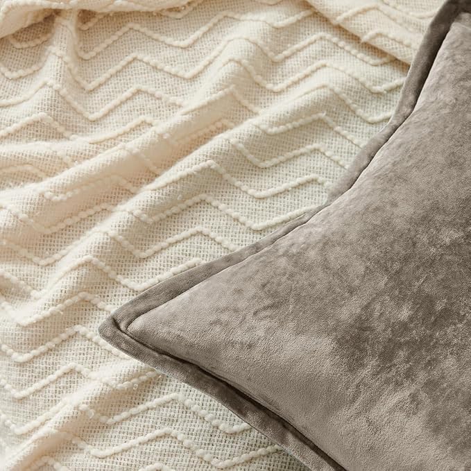 Luxurious Velvet Euro Shams Decorative Throw Pillow Covers 26x26 Set of 2 Solid - Image 6
