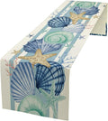 Sea Shell Starfish Table Runner, Spring Summer Ocean Theme Nautical Coastal by moderw