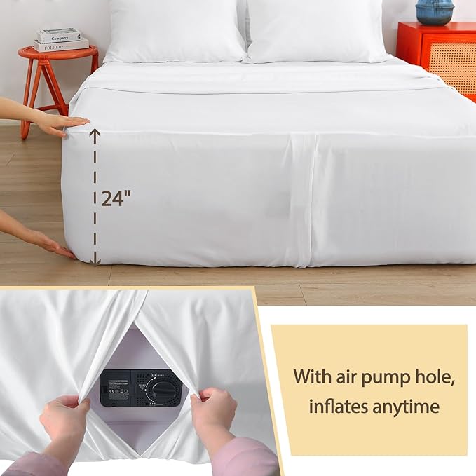 Air Mattress Sheet Set Twin Size, 3 Piece Deep Pocket Bed Sheet Set - Image 3