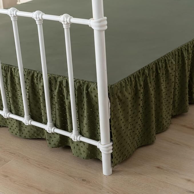Tufted Dot Bed Skirt Full Size Ruffled Bed Skirt by TSUTOMI