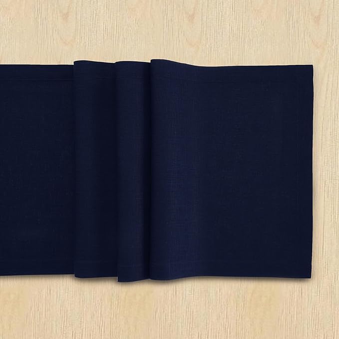Solino Home Linen Navy Blue Table Runner 36 Inches - Image 3