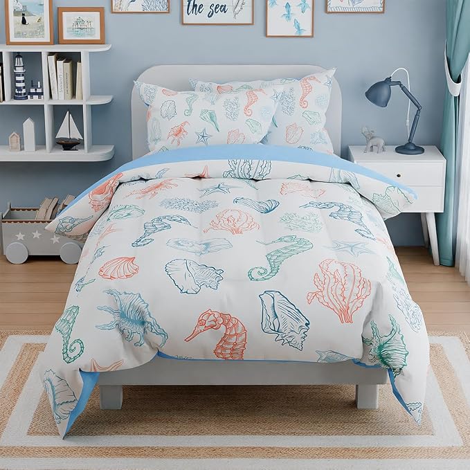 Kids Bedding Set for Girls Boys, Ultra Soft Microfiber Comforter Set Full Size - Image 4