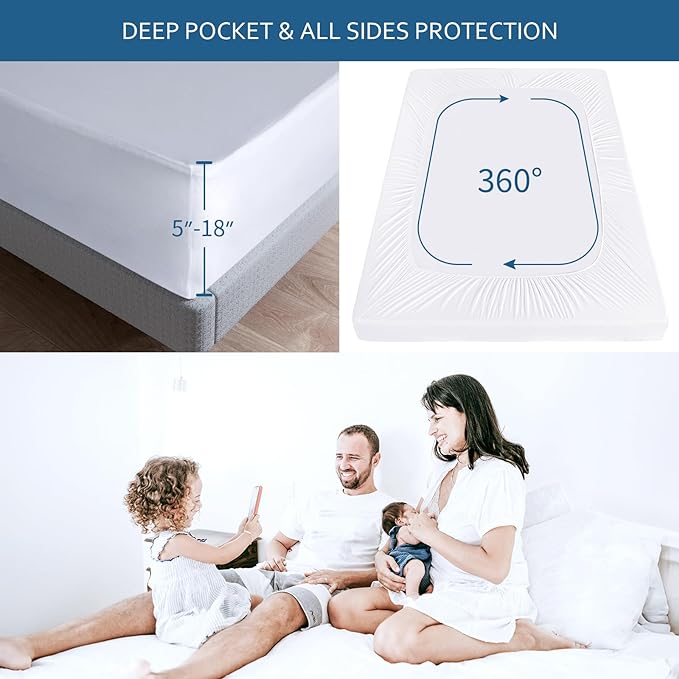 Waterproof Mattress Protector King Size, Mattress Cover Protector, Smooth Top - Image 2