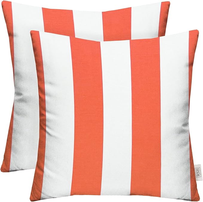 RSH DECOR: Square Throw Pillows Set of 2 | 17” x 17” | All-Weather Spun Fabric by RSHDECOR