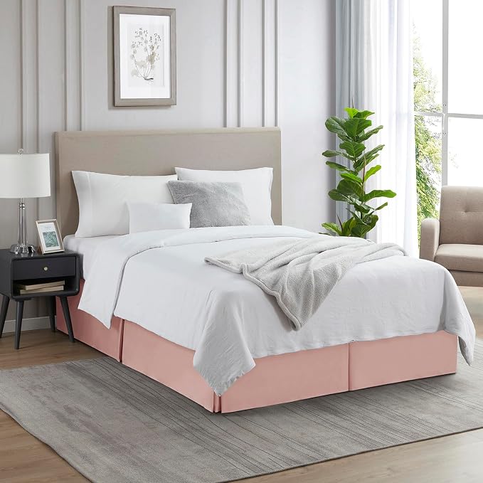 Nestl Peach Beige Full XL Bed Skirt - Image 4