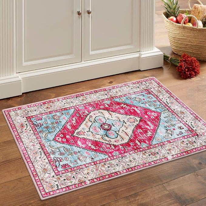Lahome Boho Round Rug - 5Ft Washable Area Rug by Lahome