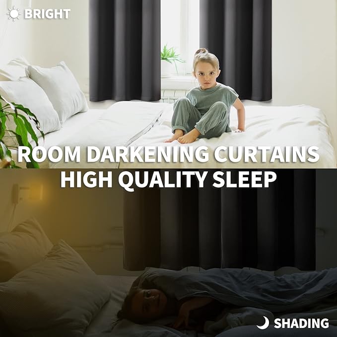 BGment Blackout Curtains for Bedroom 84 Inches Long 2 Panels Set - Image 2