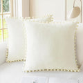 CaliTime Throw Pillow Covers Decorative 18 X 18 Inches Pack of 2 Cozy Solid by CaliTime