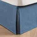 MIYE Pleated Waffle Weave Bed Skirt, Tailored Dust Ruffle 22 Inch Drop Easy Fit by MIYE