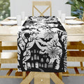 Halloween Spider Pumpkin Table Runner, Linen Farmhouse Table Runner, Dresser by Hliyty