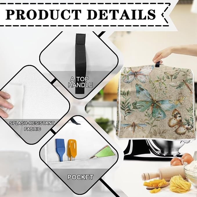 Butterfly Mixer Covers for Stand Mixers 4.5-5 Quart Vintage Stand Mixer Cover - Image 3