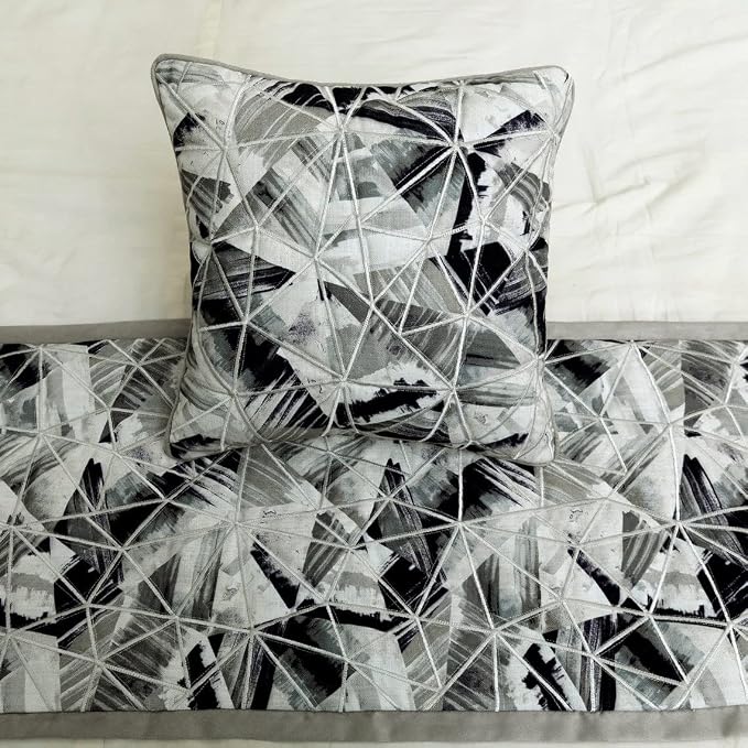 The HomeCentric King/Queen/Twin Grey Decorative Twin 53"x18" Bed Runner Without - Image 6