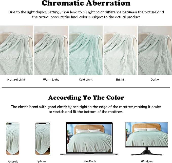NEWCOSPLAY Super Soft Throw Blanket Mint Premium Silky Flannel Fleece Leaves - Image 6