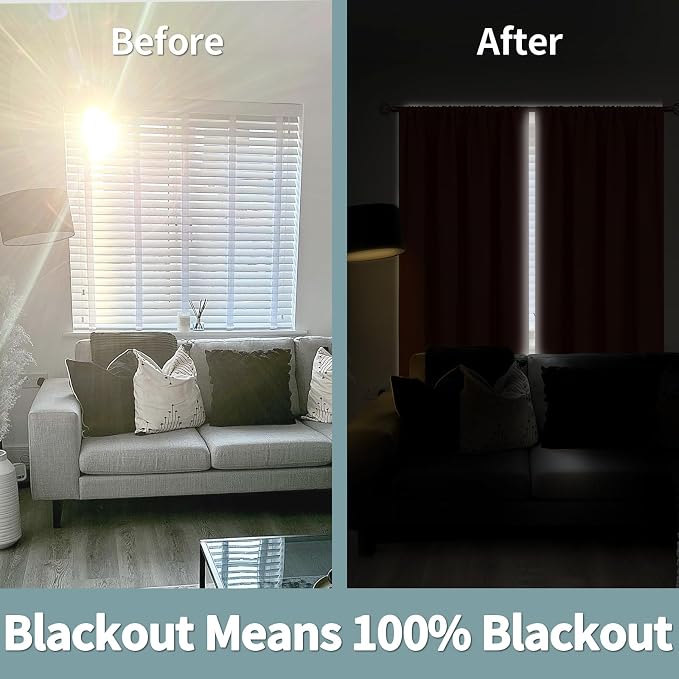 BGment Terracotta 100% Blackout Curtains - Image 3