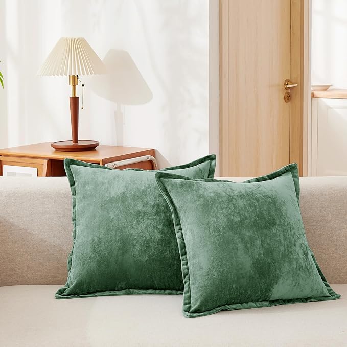 Luxurious Velvet Throw Pillow Covers 20x20 Set of 2 Decorative Pillow Covers - Image 2