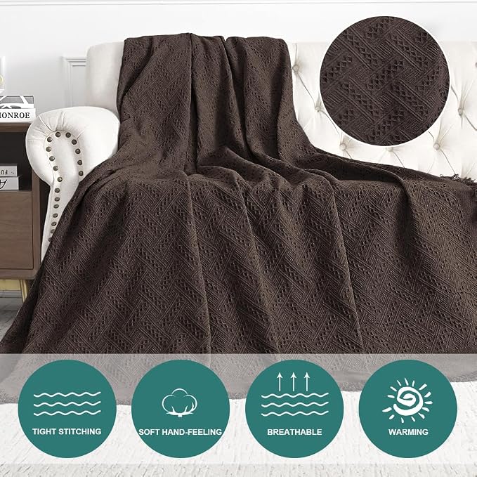 MYSKY HOME Chocolate Geometrical Sofa Covers, Couch Cover - Image 3