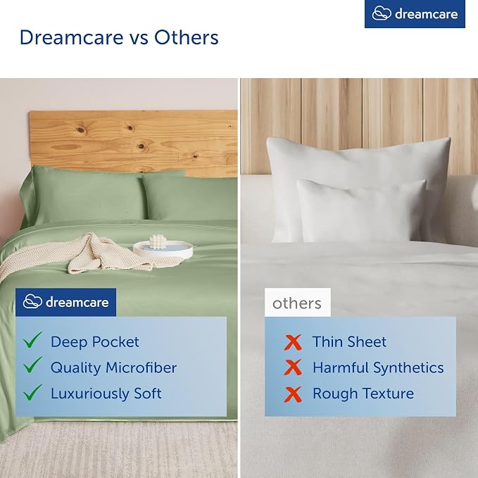DREAMCARE King Size Sheets Set – 4 pcs Cooling Sheets – up to 21” Deep Pocket - Image 8