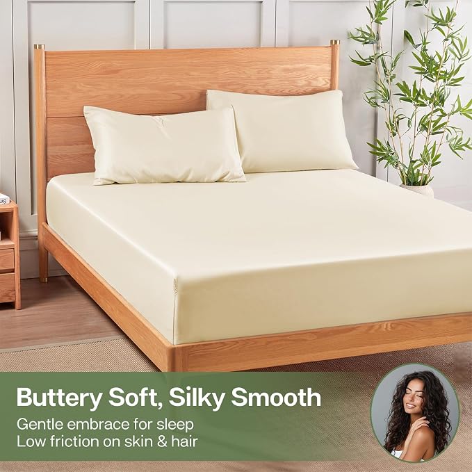 MR&HM Queen Fitted Sheet Only, Ultra-Soft Rayon Derived from Bamboo & Polyester - Image 4
