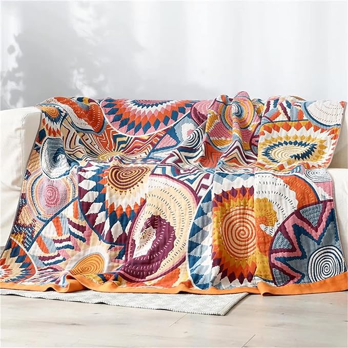 Cotton Throw Blanket for Couch 100% Cotton Blankets for Bed - Image 2