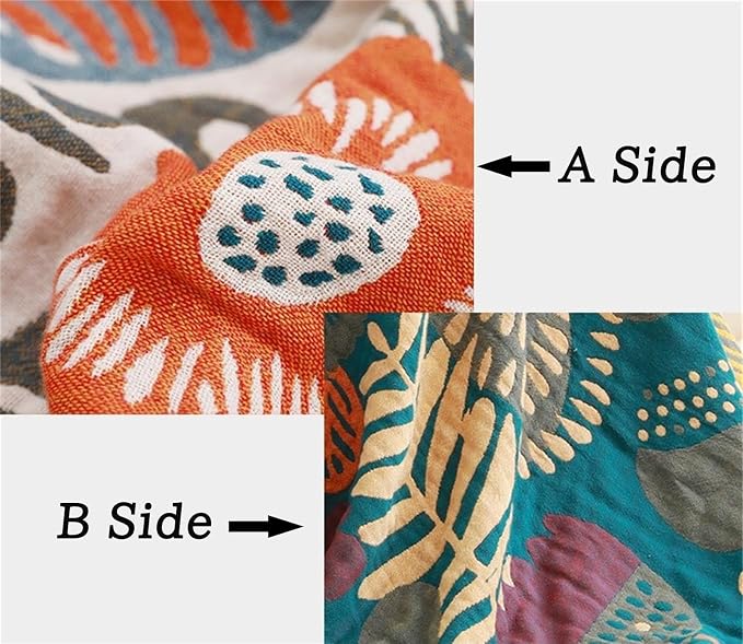 Boho Throw Blanket 60''x80'' for Bed Couch, Floral Muslin Bed Blankets Boho - Image 7