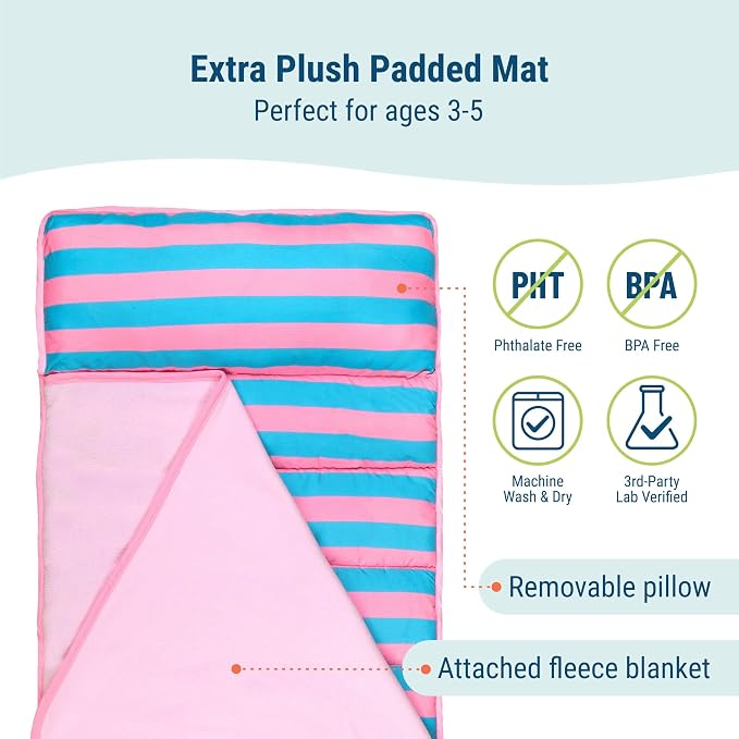 Wildkin 43-inch Kids Nap Mat – Soft Microfiber Toddler Sleeping Mat - Image 2