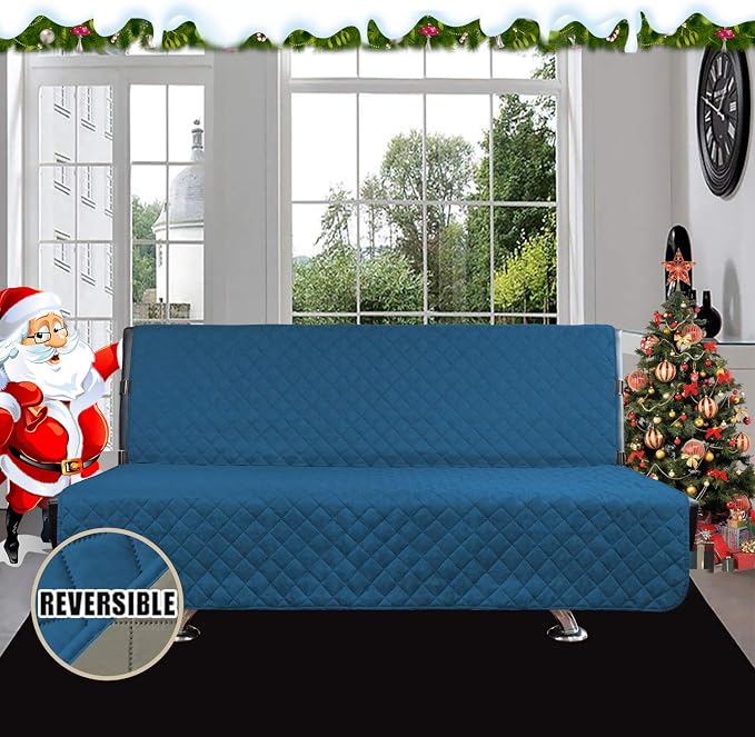 Easy-Going Futon Sofa Slipcover Reversible Sofa Cover Armless Futon Cover - Image 2