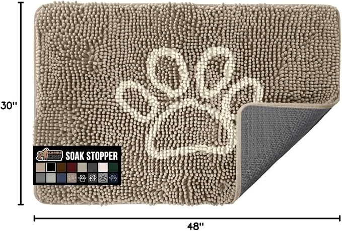 GORILLA GRIP SOAKSTOPPER Dog Door Mat, 48x30 Machine Washable Rug Absorbent - Image 2