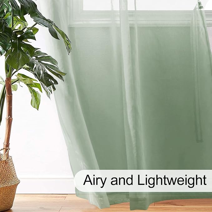 XWZO Semi Transparent Sheer Curtains 95 Inches Long - Image 6