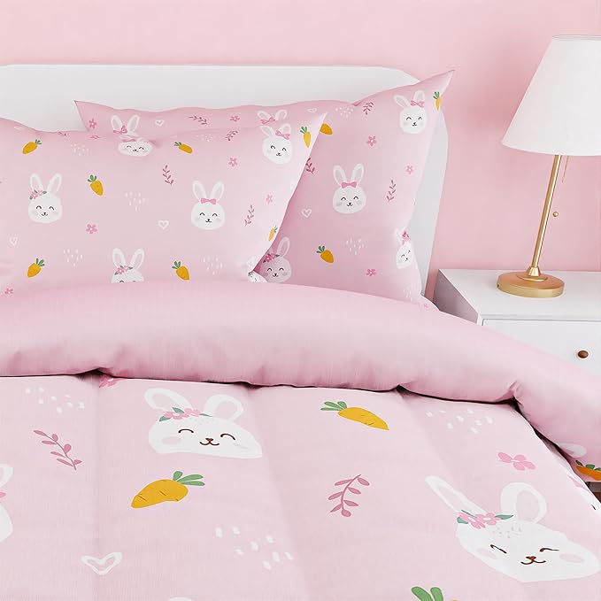SANDJEST Rabbit Comforter Set Full Size 98x86in - Image 6