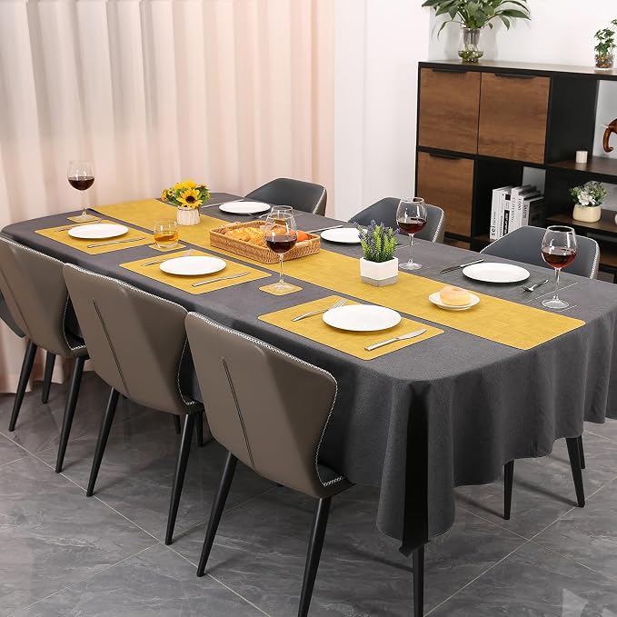Table Runners 72 Inches Long, Dual-Sided Faux Leather Farmhouse Table Runner - Image 6