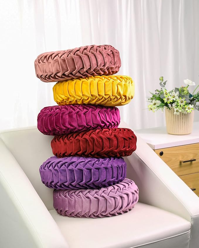 HLOVME Throw Pillow for Couch Decorative 3D Pumpkin Round Velvet Cushion for - Image 4