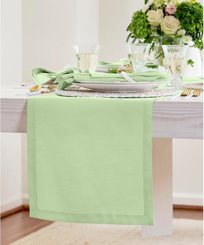 Solino Home Linen Pastel Green Table Runner 60 Inches - Image 2