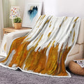 Abstract Ombre Throw Blankets, Modren Chic Art Oil Painting Cozy Warm Bed Couch by Uokiuki
