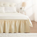 RIMELA Oatmeal Bed Skirt King Size 15 Inch Drop, Elastic Bed Skirting by RIMELABedSkirt