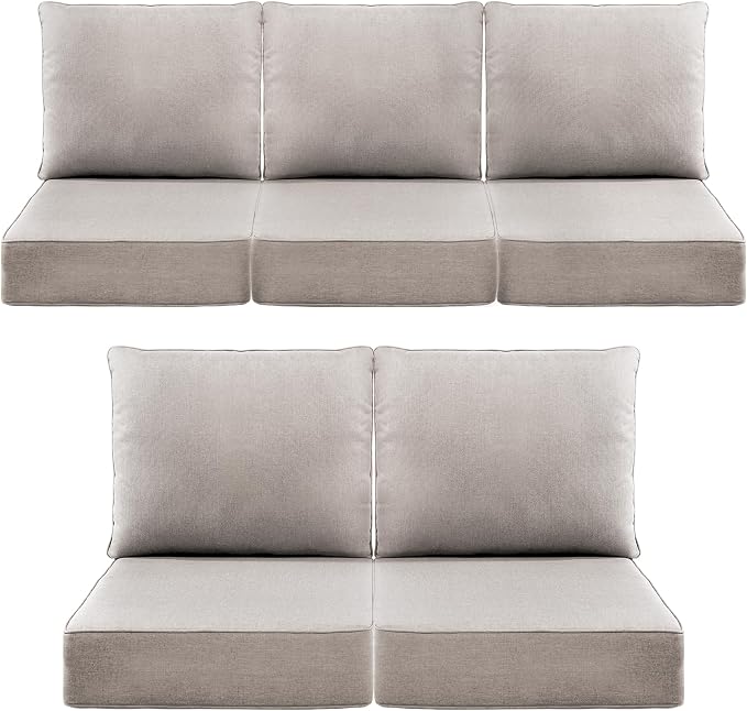 Luxury 6" Outdoor Cushions for Patio Furniture, Fade Resistant Couch Chair by Pugire