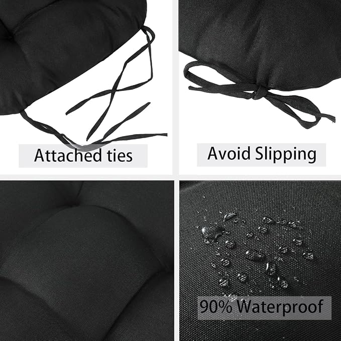 Outdoor Chair Cushions 19 x19 Inch, Water Resistant Tufted Seat Cushions 19" - Image 4