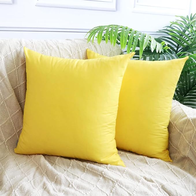 4-Pack 100% Cotton Comfortable Solid Decorative Throw Pillow Case, Thmyo Square - Image 2