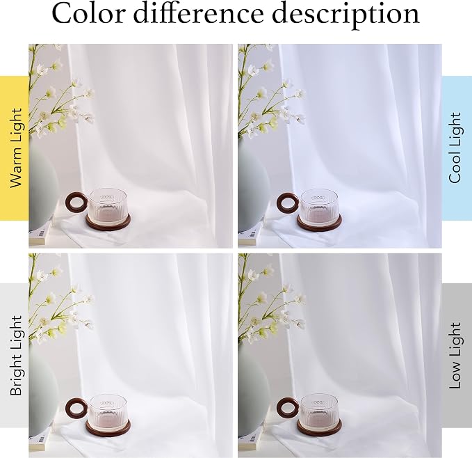 NICETOWN 90 Inch White Sheer Curtains - Image 6